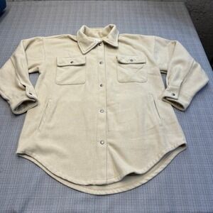 Fornia Oversized Shacket Jacket Womens Medium Shirt Snap Button Fleece Layering